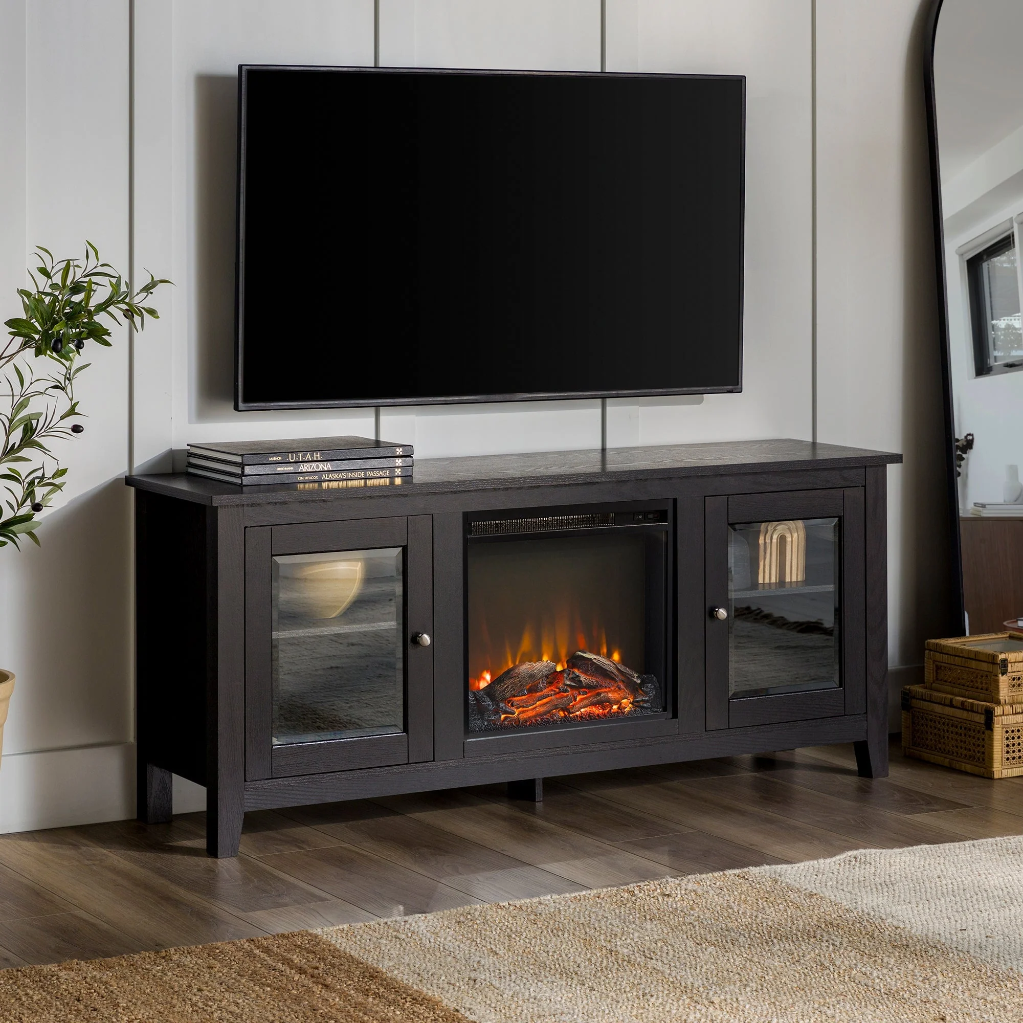 58 Traditional Electric Fireplace TV Stand
