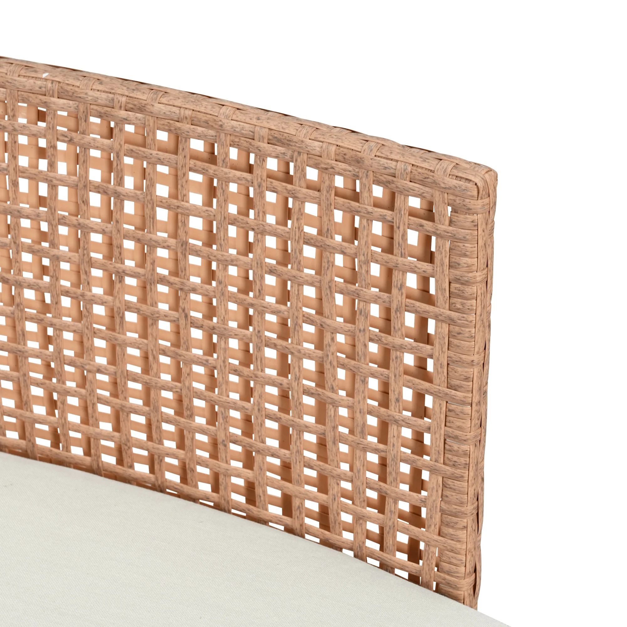 Walker Edison | Minimalist Half Moon Outdoor 8-Piece Modular Sofa Set with Nesting Tables