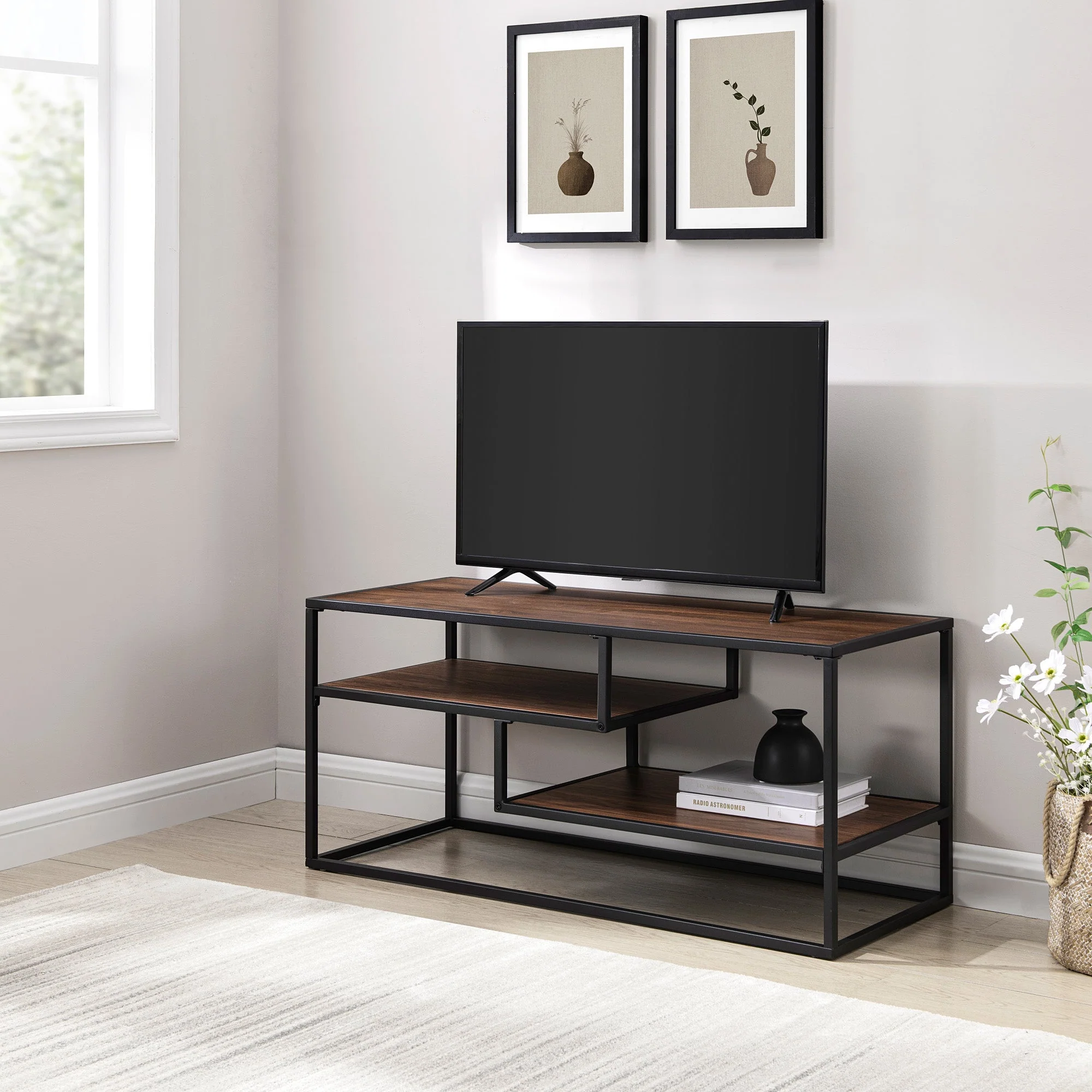 Maya 40 Contemporary Metal TV Stand