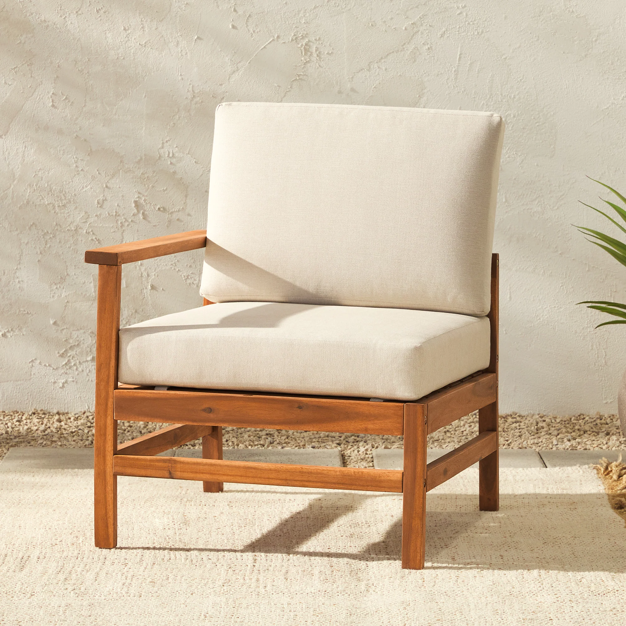 Vincent Acacia Wood Modular Chevron Sectional Seats