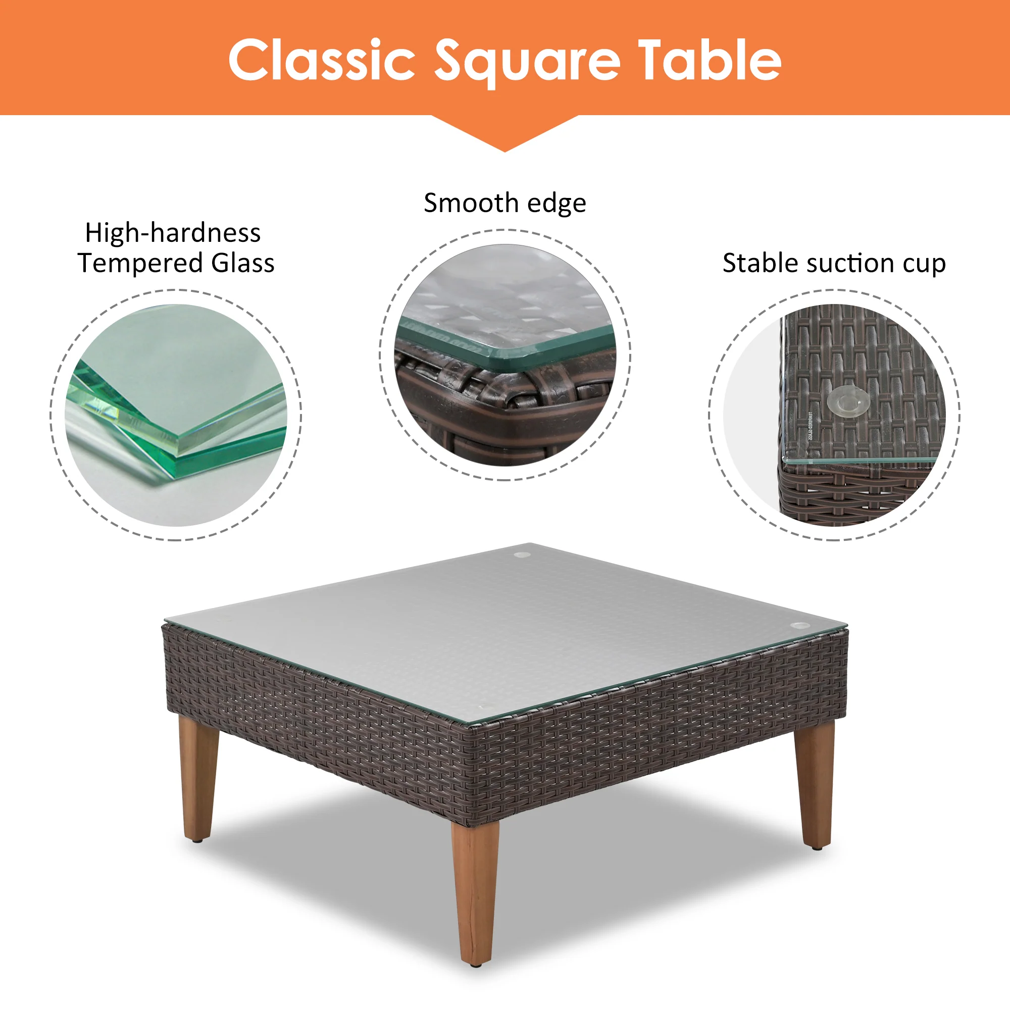 Walker Edison | Outdoor Patio Wicker 4-Piece Sofa Set