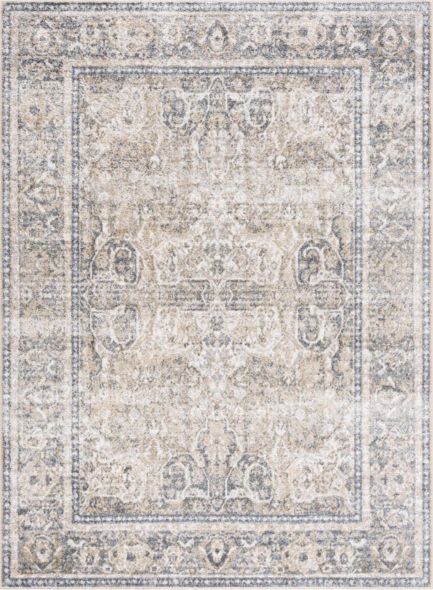 Boutique Rugs - Arias Cream & Blue Washable Area Rug