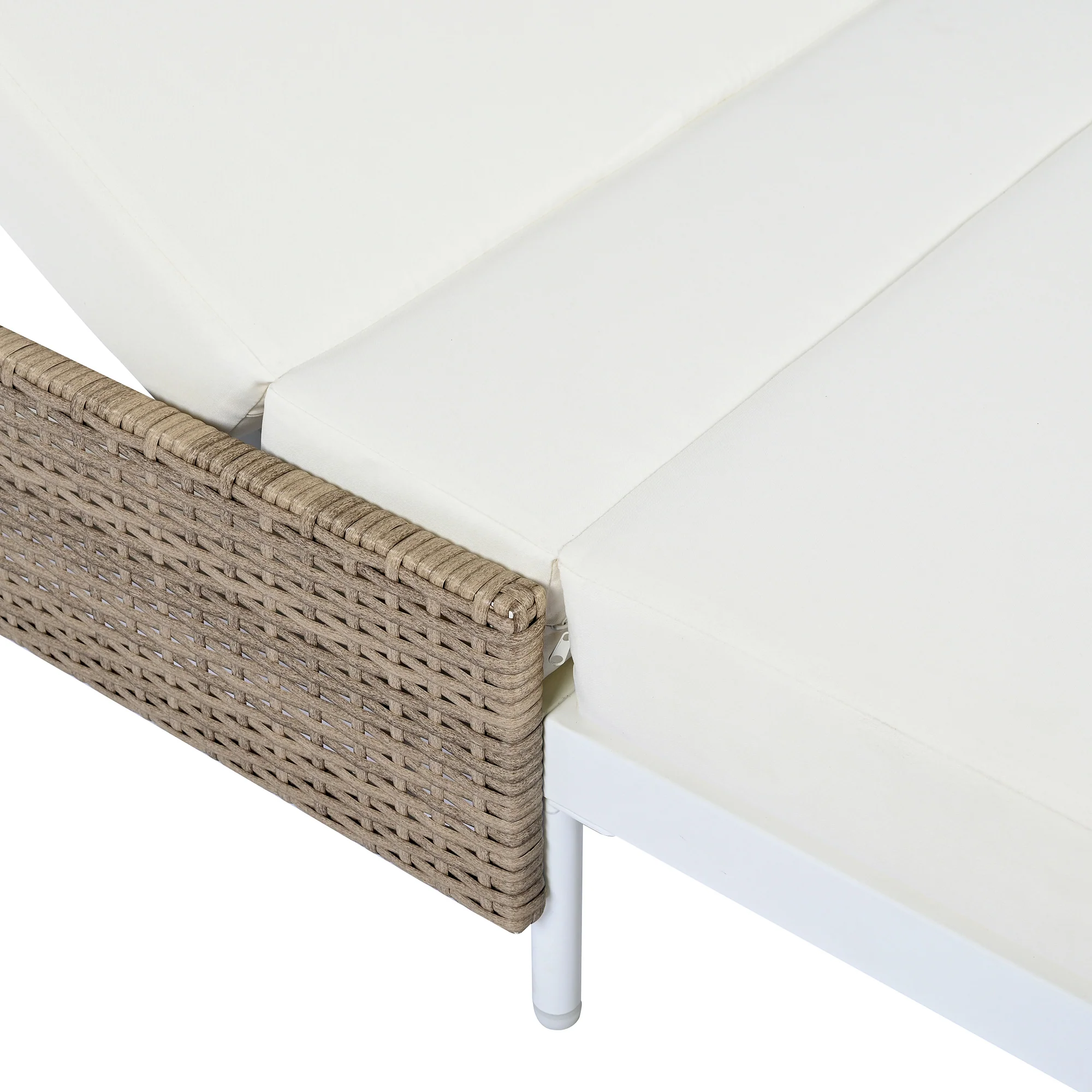 Walker Edison | Minimalist Outdoor Patio Rattan Adjustable Daybed