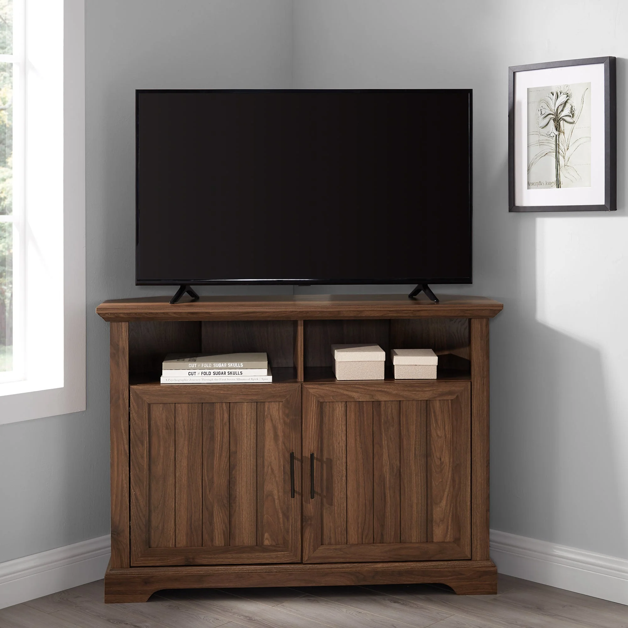 Columbus 44 Grooved Door Corner TV Stand