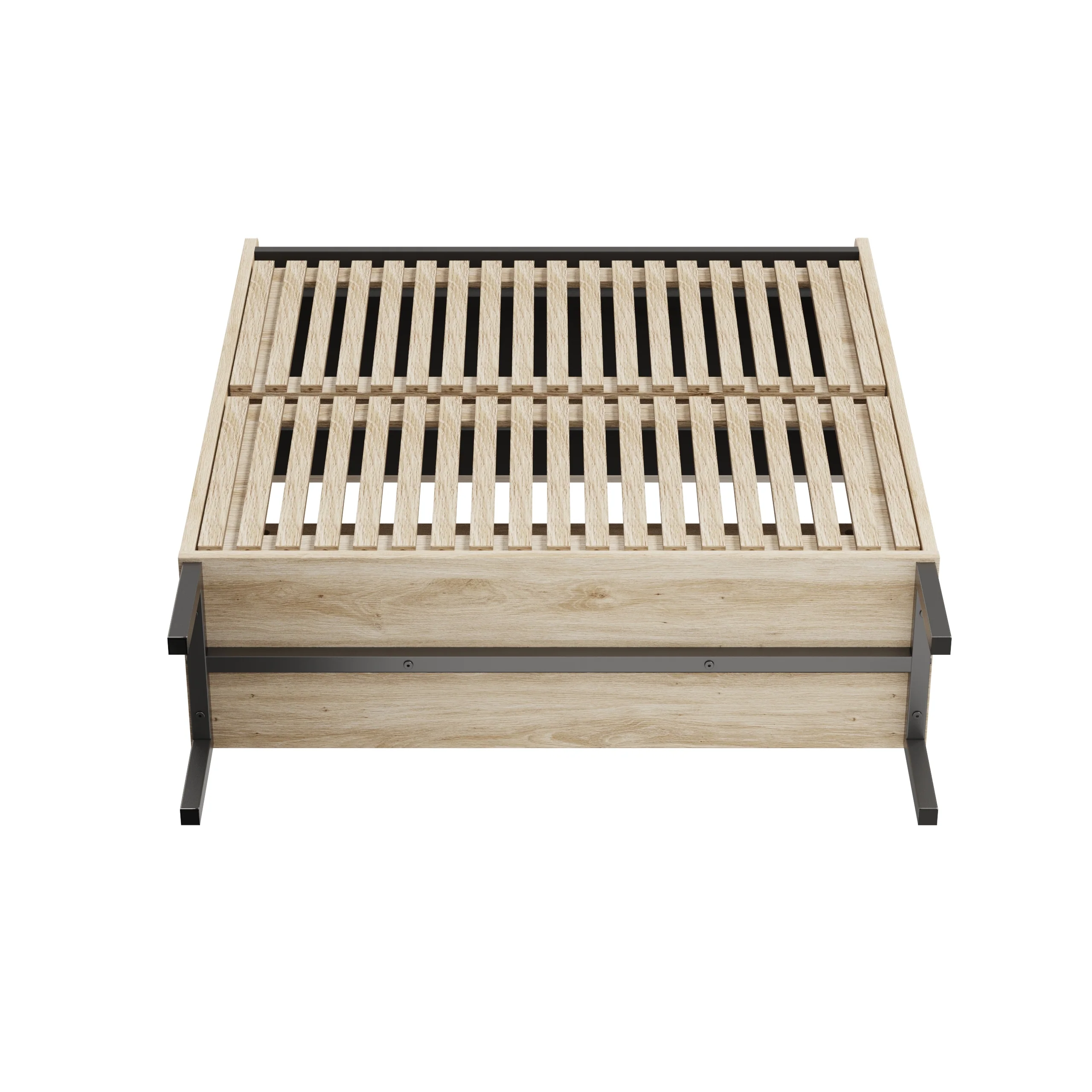 Walker Edison | Stylish Teak and Black Entryway Shoe Cabinet