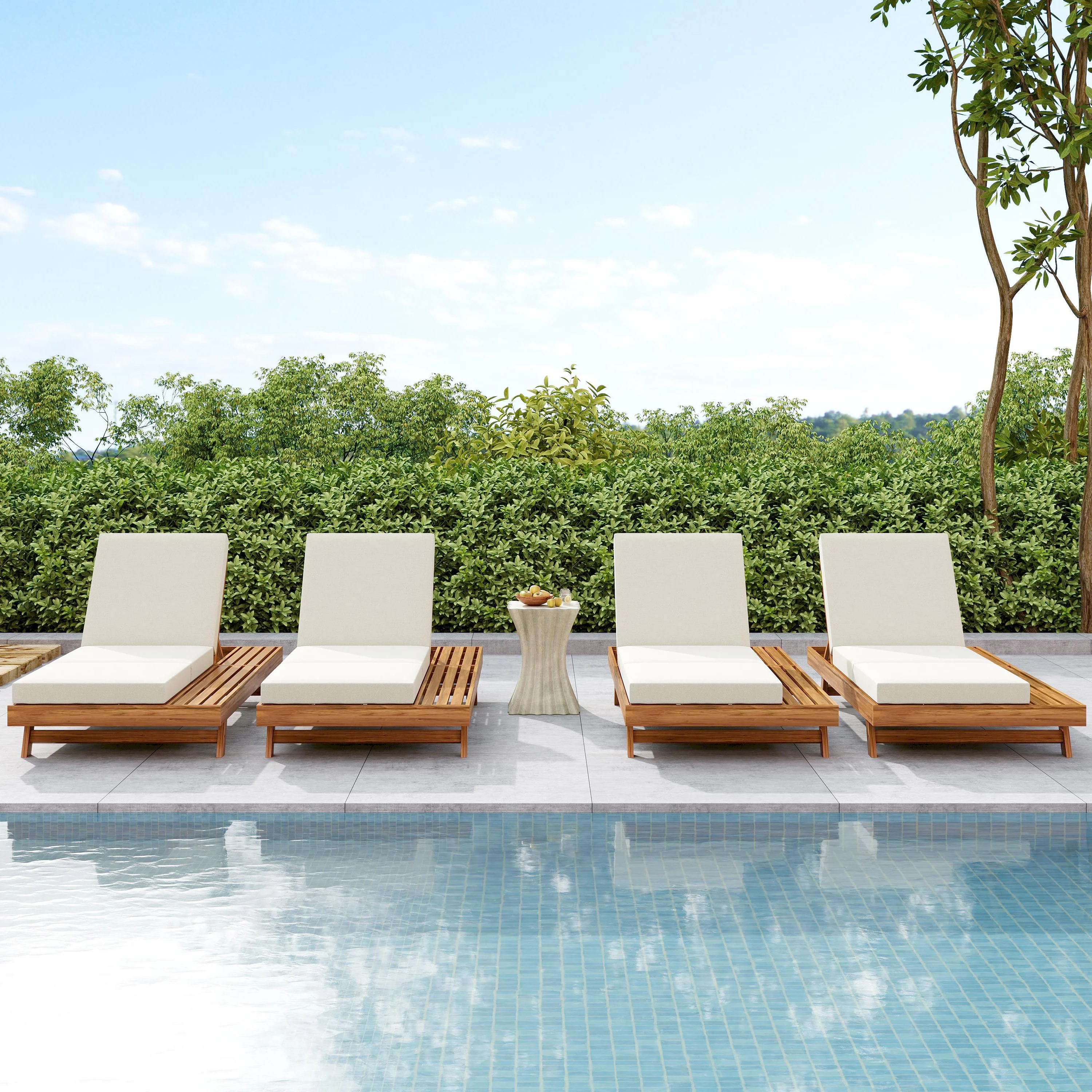 Walker Edison | Outdoor Patio Lounge Chaise Chair