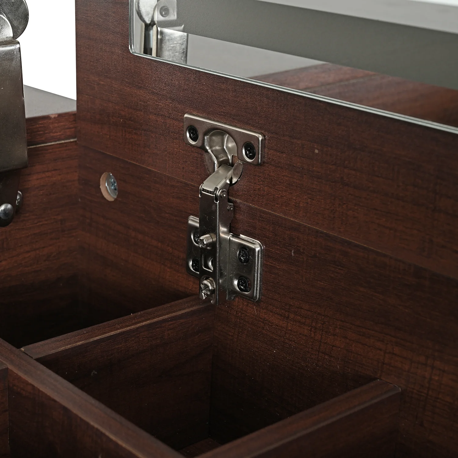 Walker Edison | 3-in-1 Makeup Vanity Desk with Lighted Flip-Top Mirror and Stool