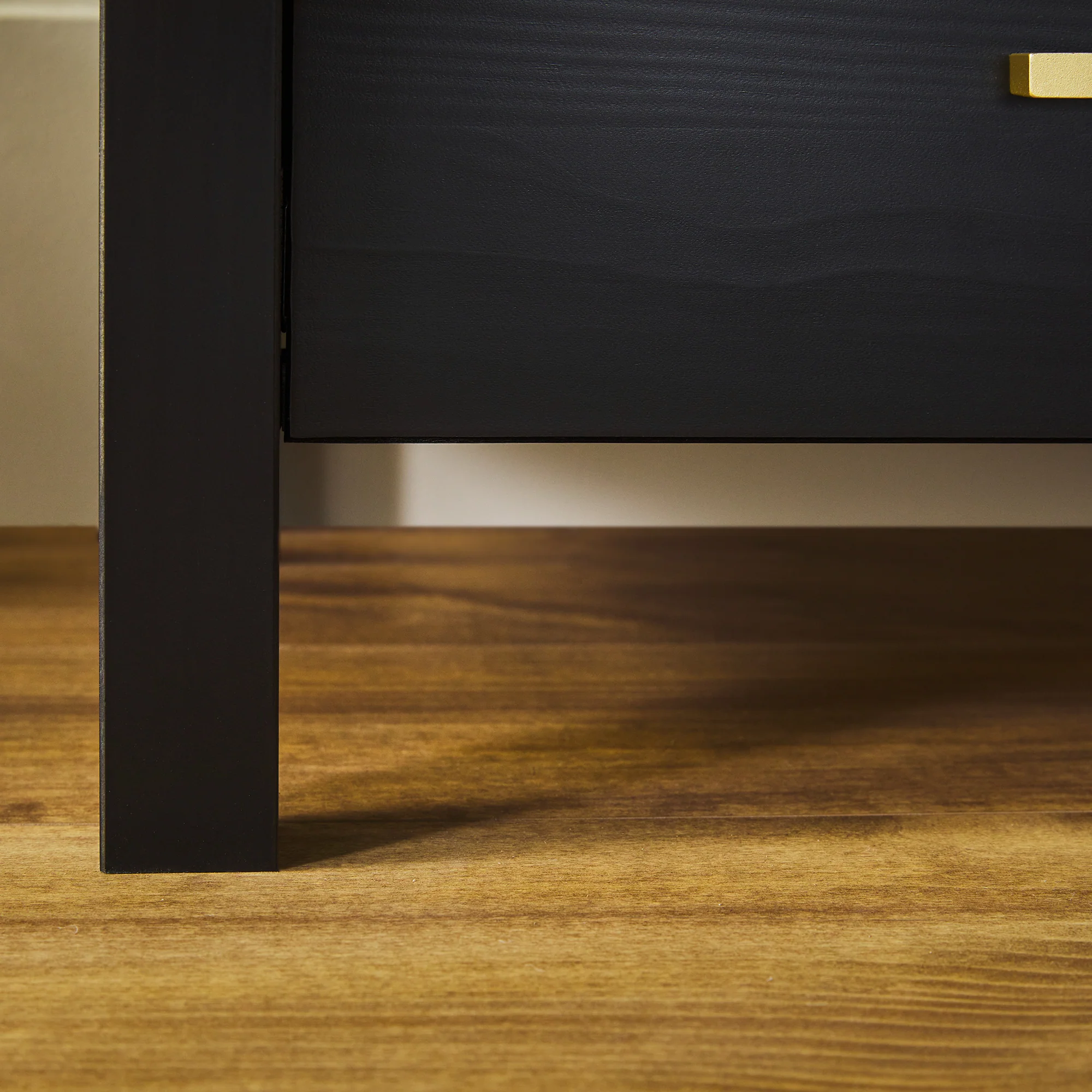 Isla Modern Easy Assembly Solid Wood 2-Drawer Nightstand Side Table with Glass Top