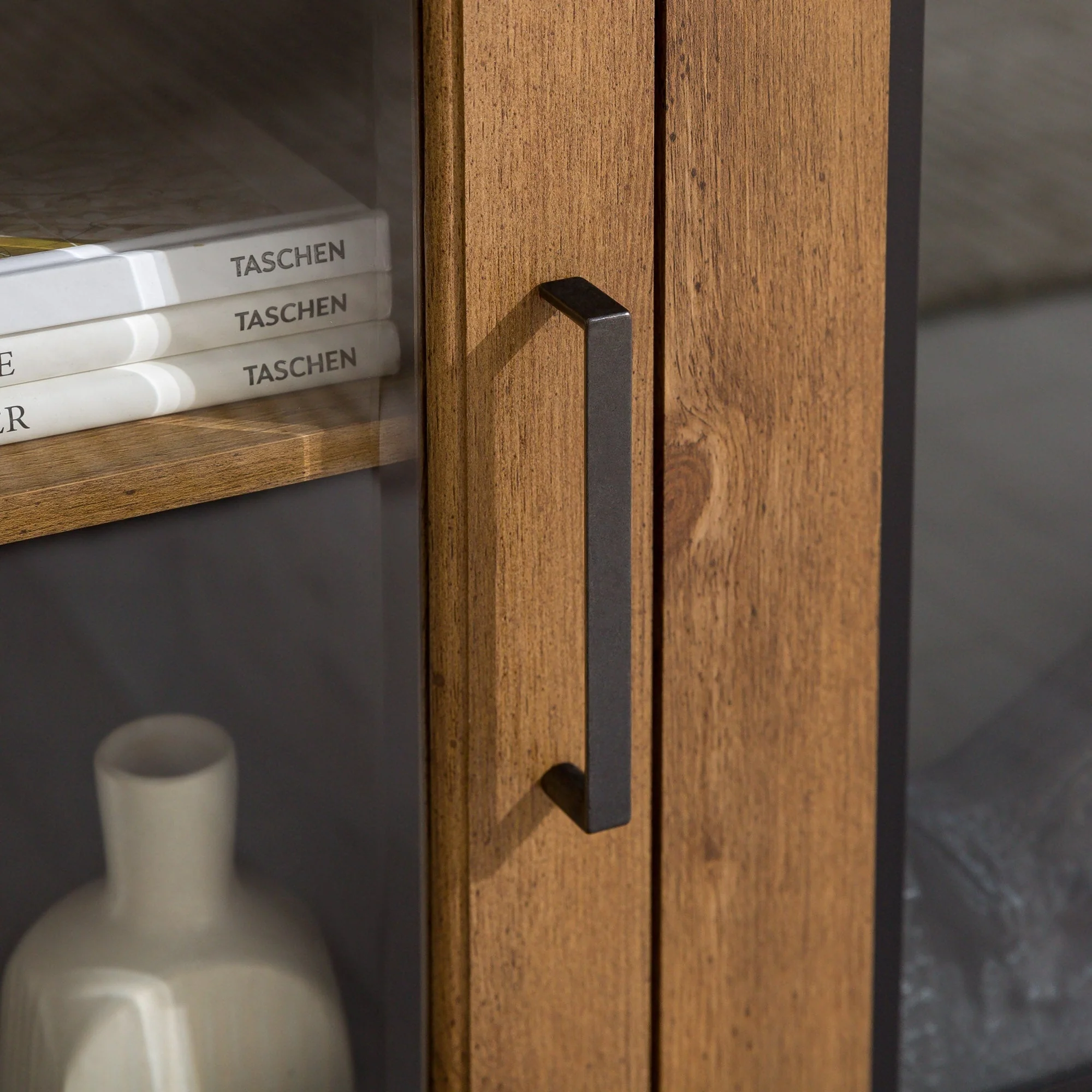 Wasatch 58 Transitional Fireplace Glass Wood TV Stand