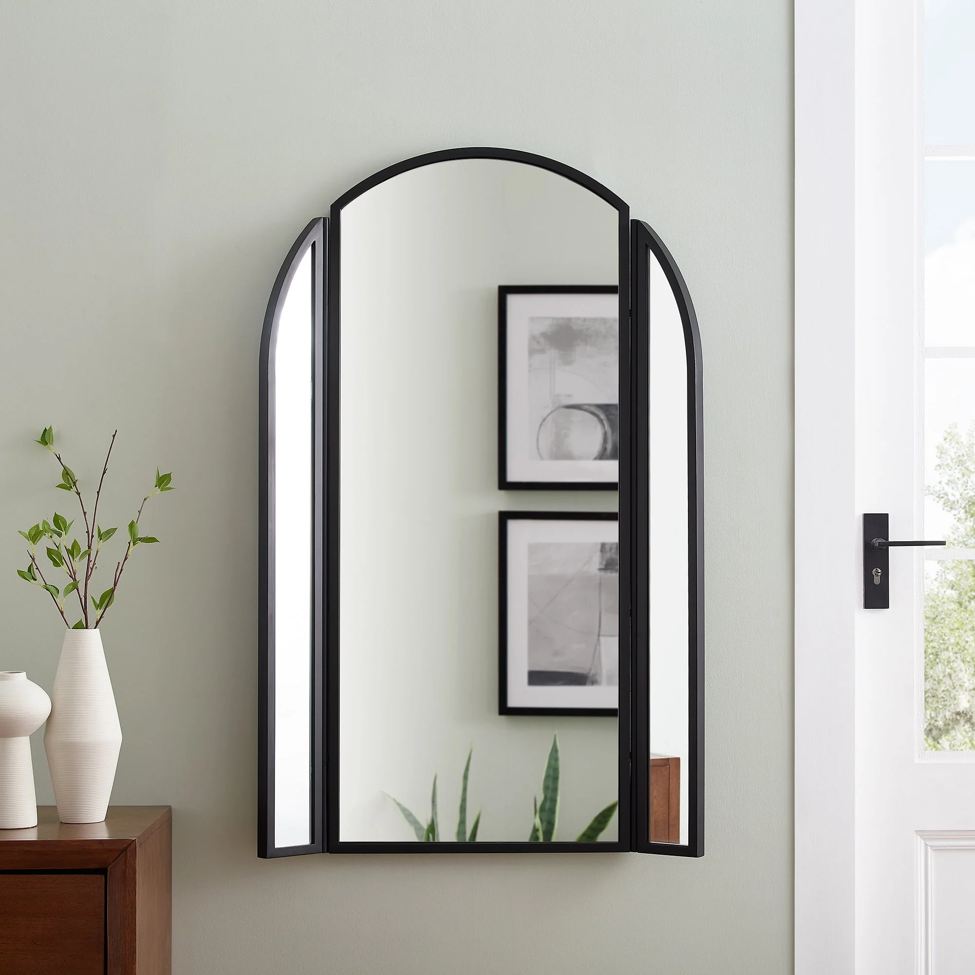 48 Arched Wall Mirror with Hinging Sides
