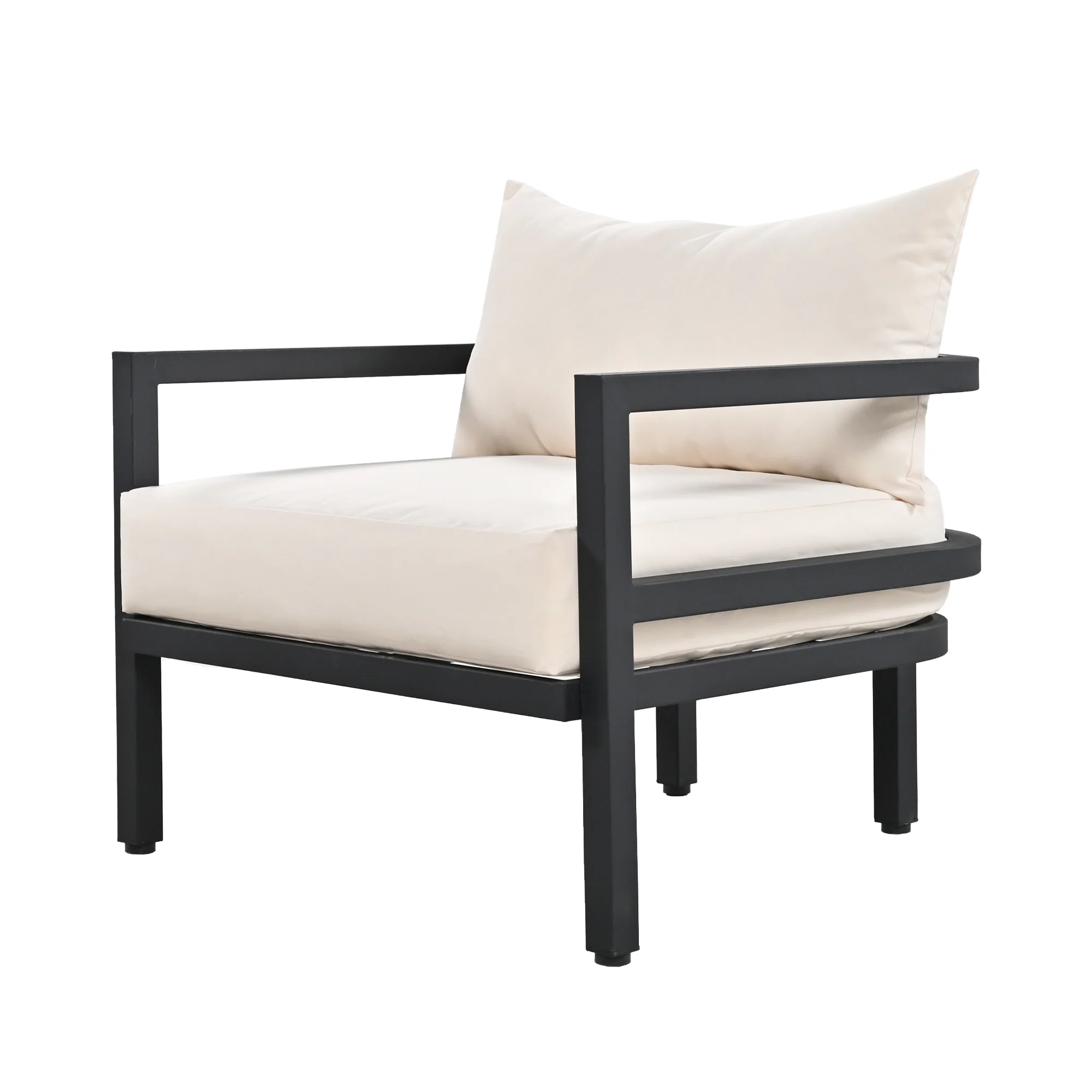Walker Edison | Curve Design Steal Outdoor Sofa Set