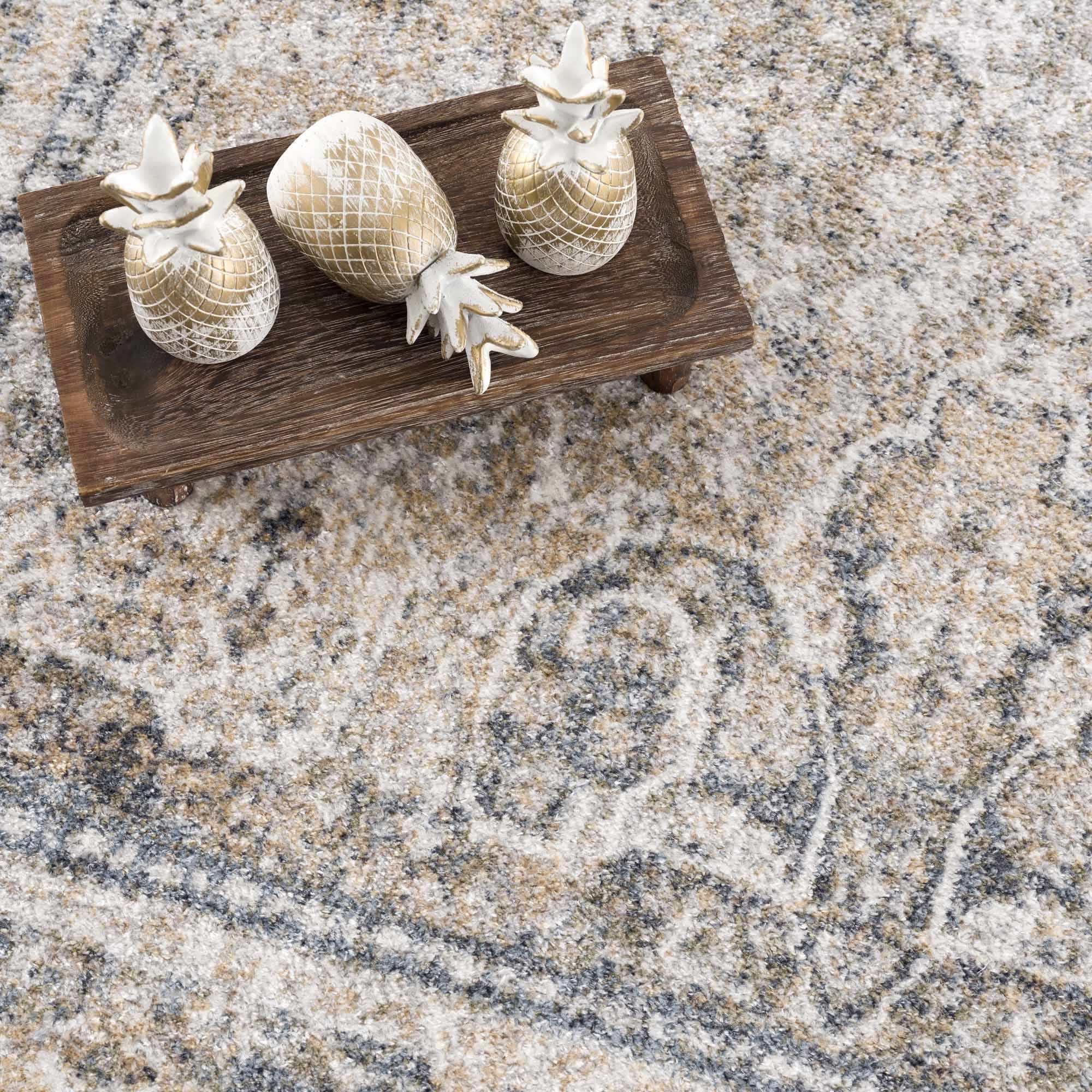 Boutique Rugs - Arias Cream & Blue Washable Area Rug