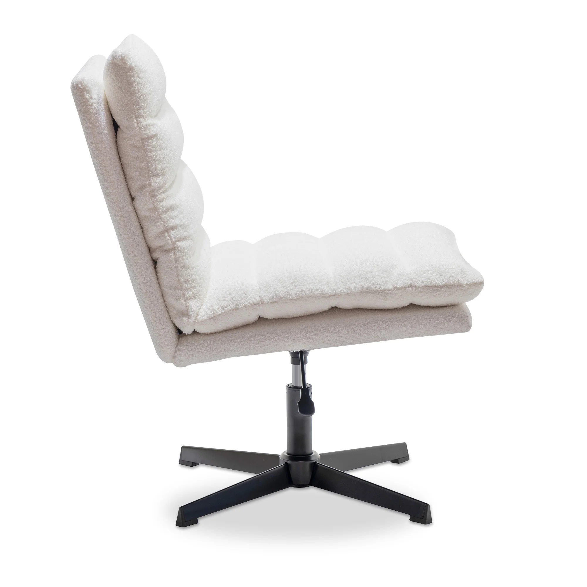 Walker Edison | Beige Teddy Swivel Wide Desk Chair