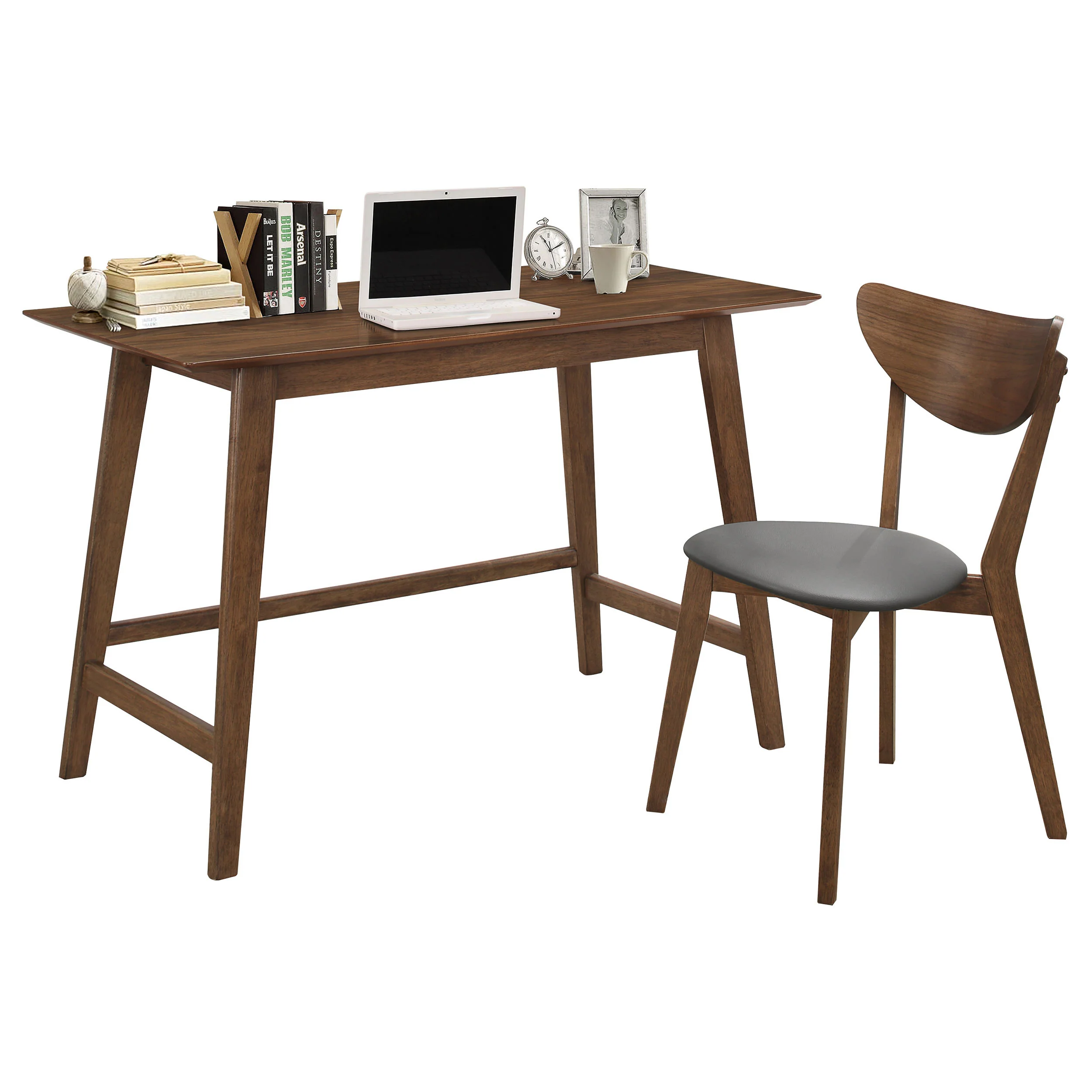 Walker Edison | Mid-Century Modern 2 Piece Home Office Desk and Chair Set