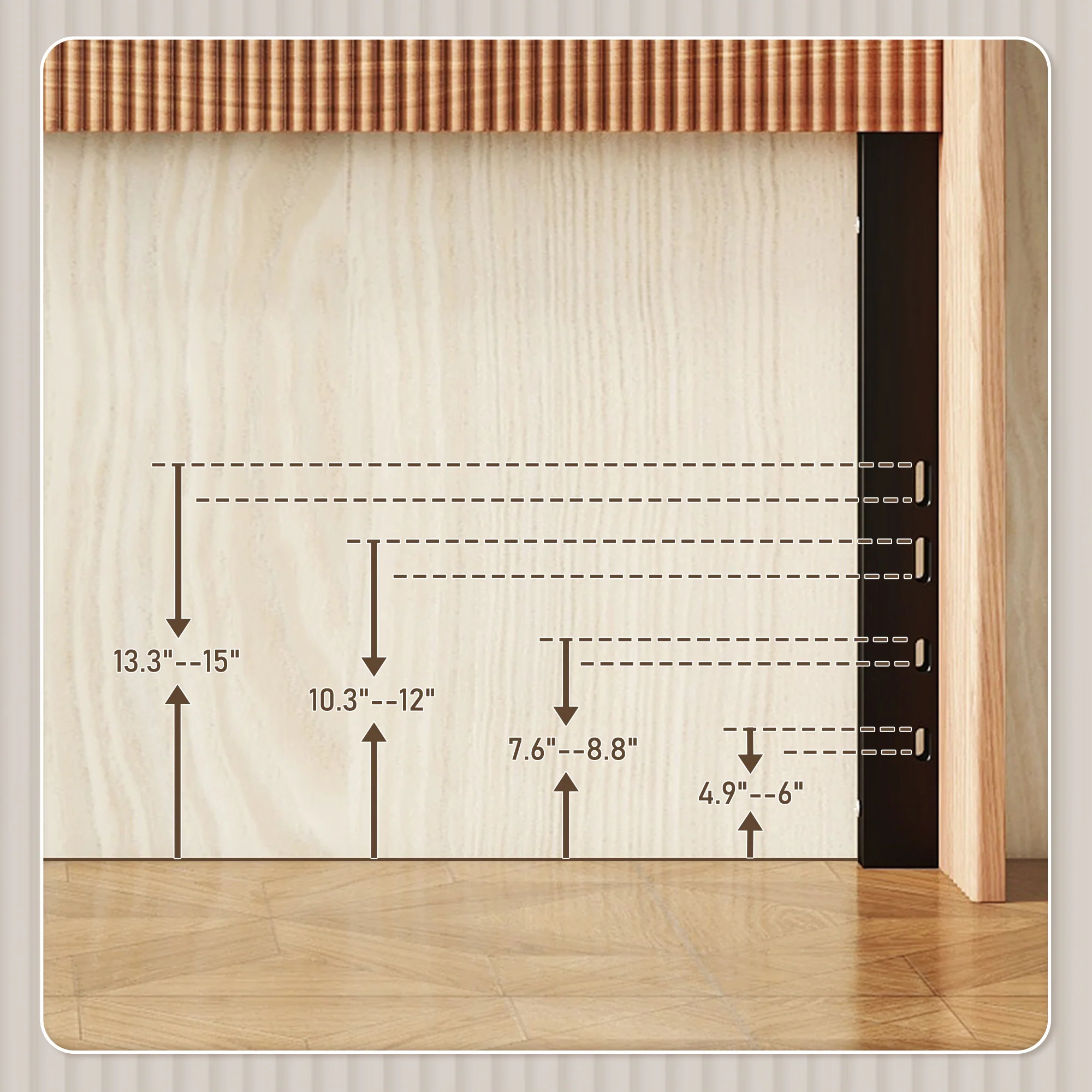 Walker Edison | Modern Groove Wingback Queen Headboard