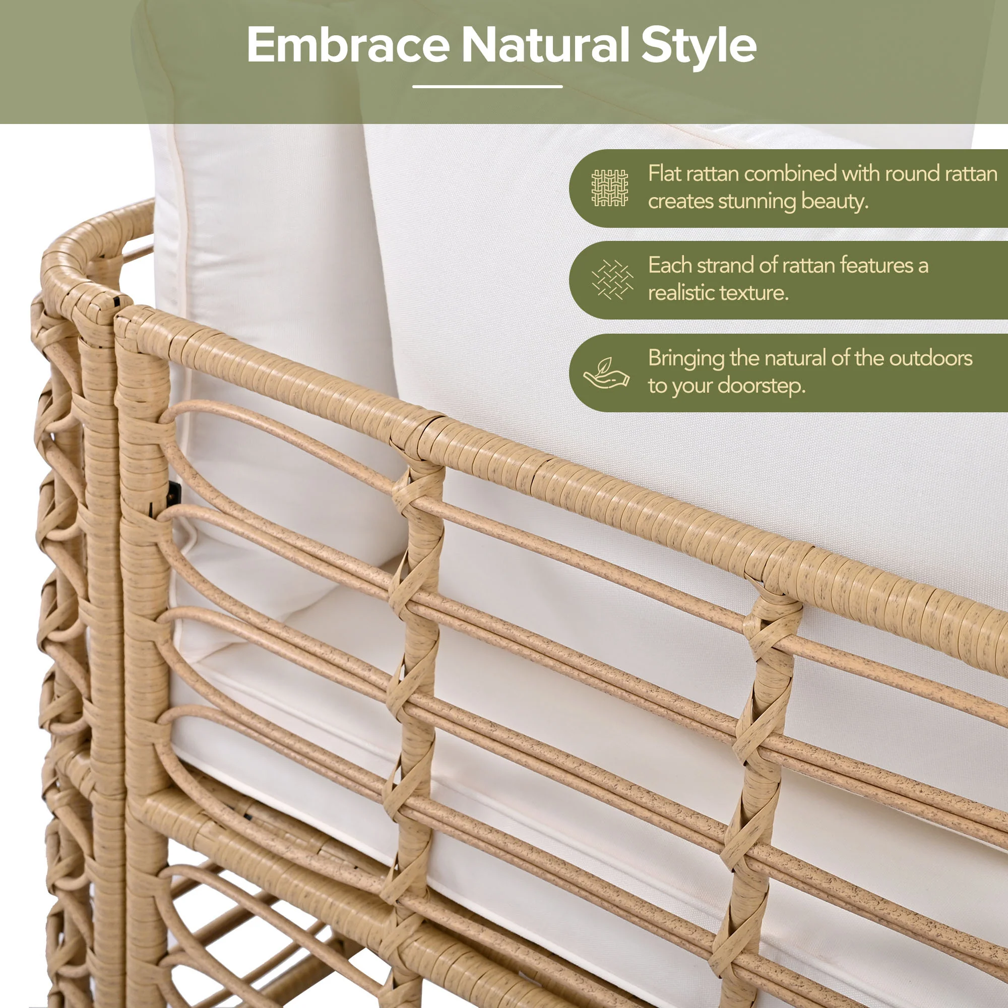 Walker Edison | All-Weather Rattan 7 Piece Outdoor Patio Furniture Set