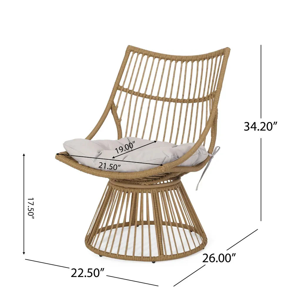 Walker Edison | Retro Wicker Outdoor Chat Set