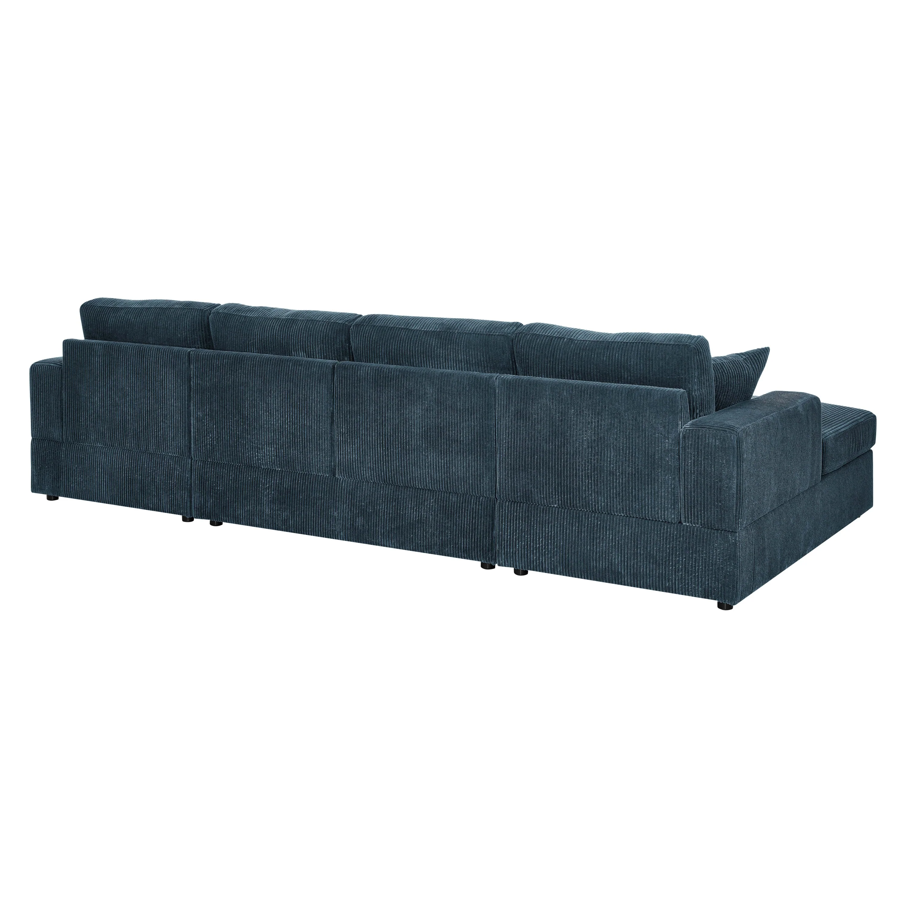 Walker Edison | Coastal Teal Corduroy Double Chaise Cloud Sectional Sofa