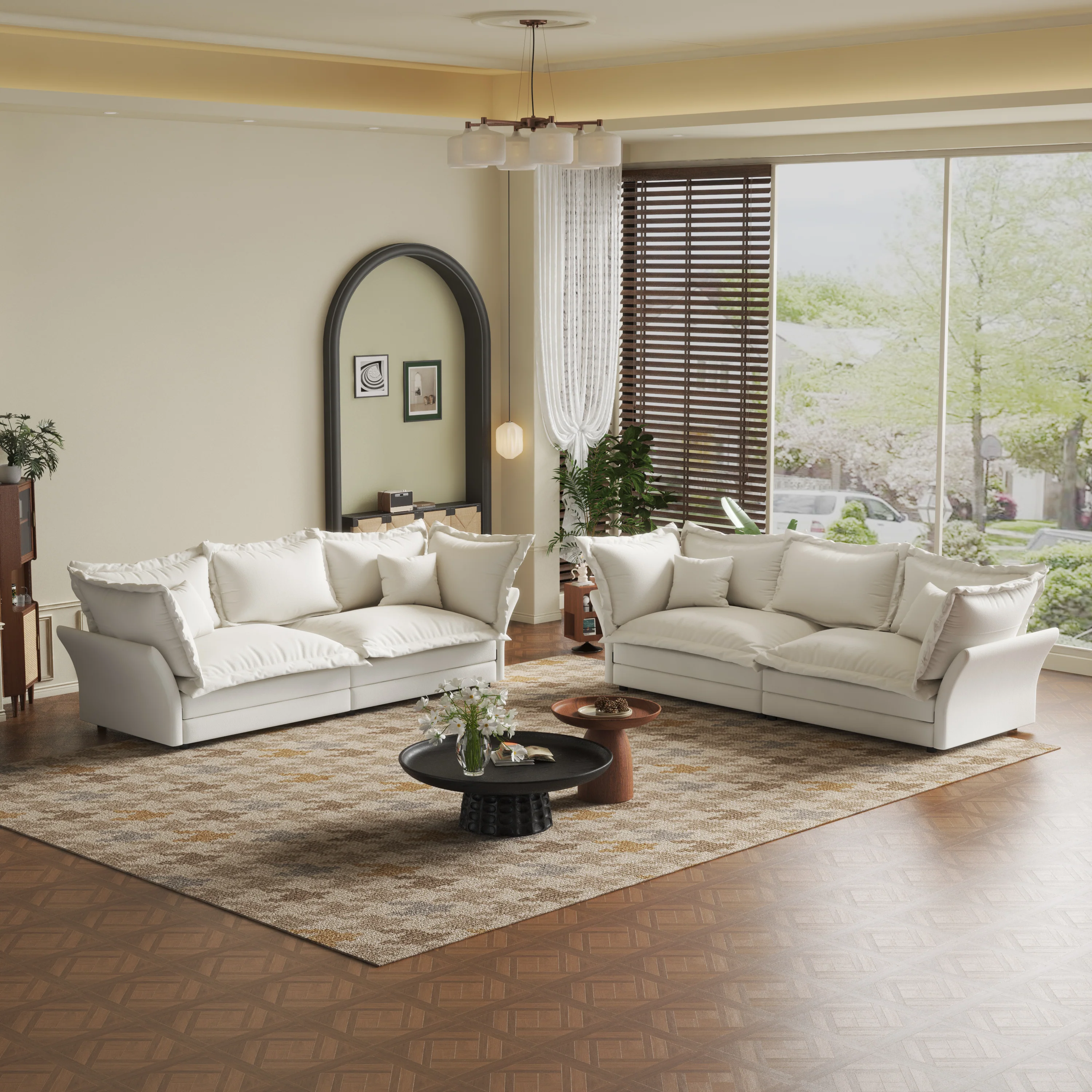 Walker Edison | Expandable Velvet Deep Seat Upholstered Cloud Sofa