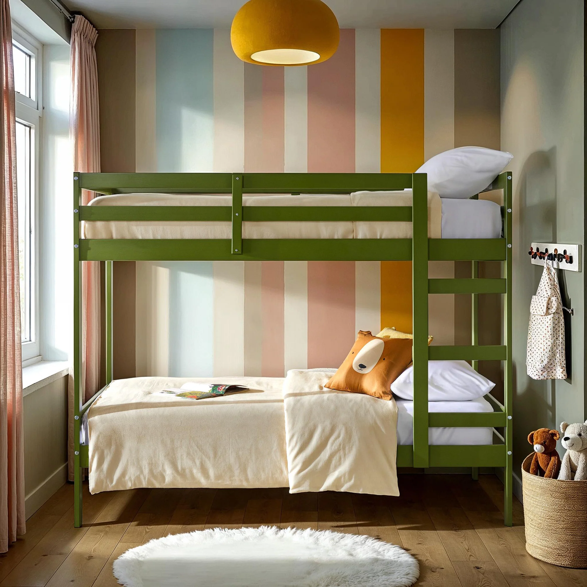 Sophie Simple Solid Wood Twin Over Twin Bunk Bed