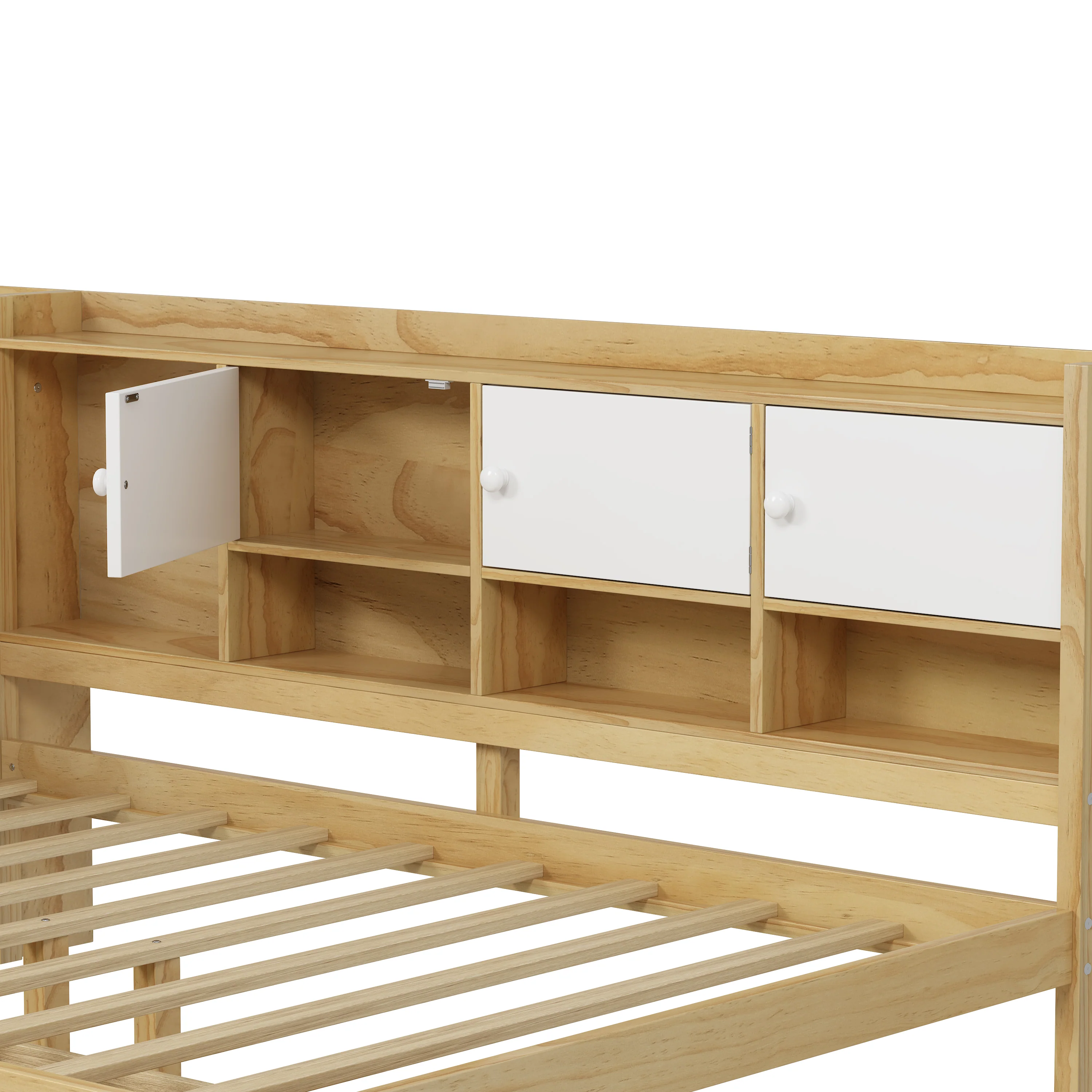 Walker Edison | Multi-Functional Wooden L-Shape Daybed with Storage Cabinets and Drawers