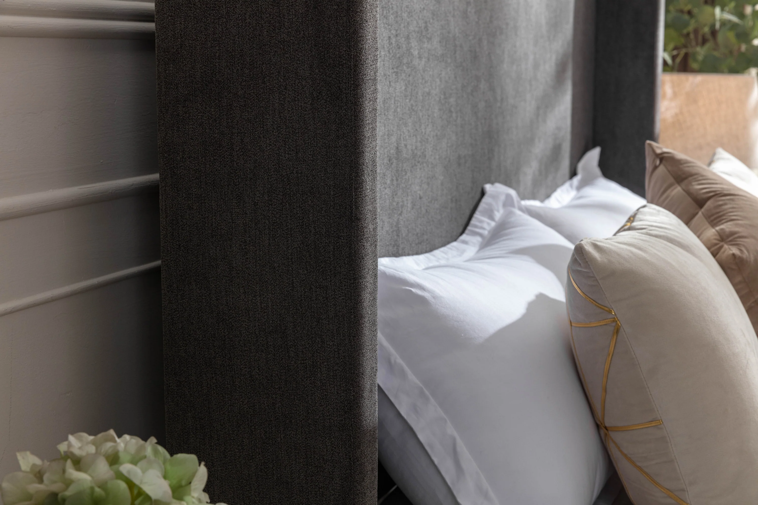 Walker Edison | Velvet Tall 54 Headboard Upholstered Queen Bed