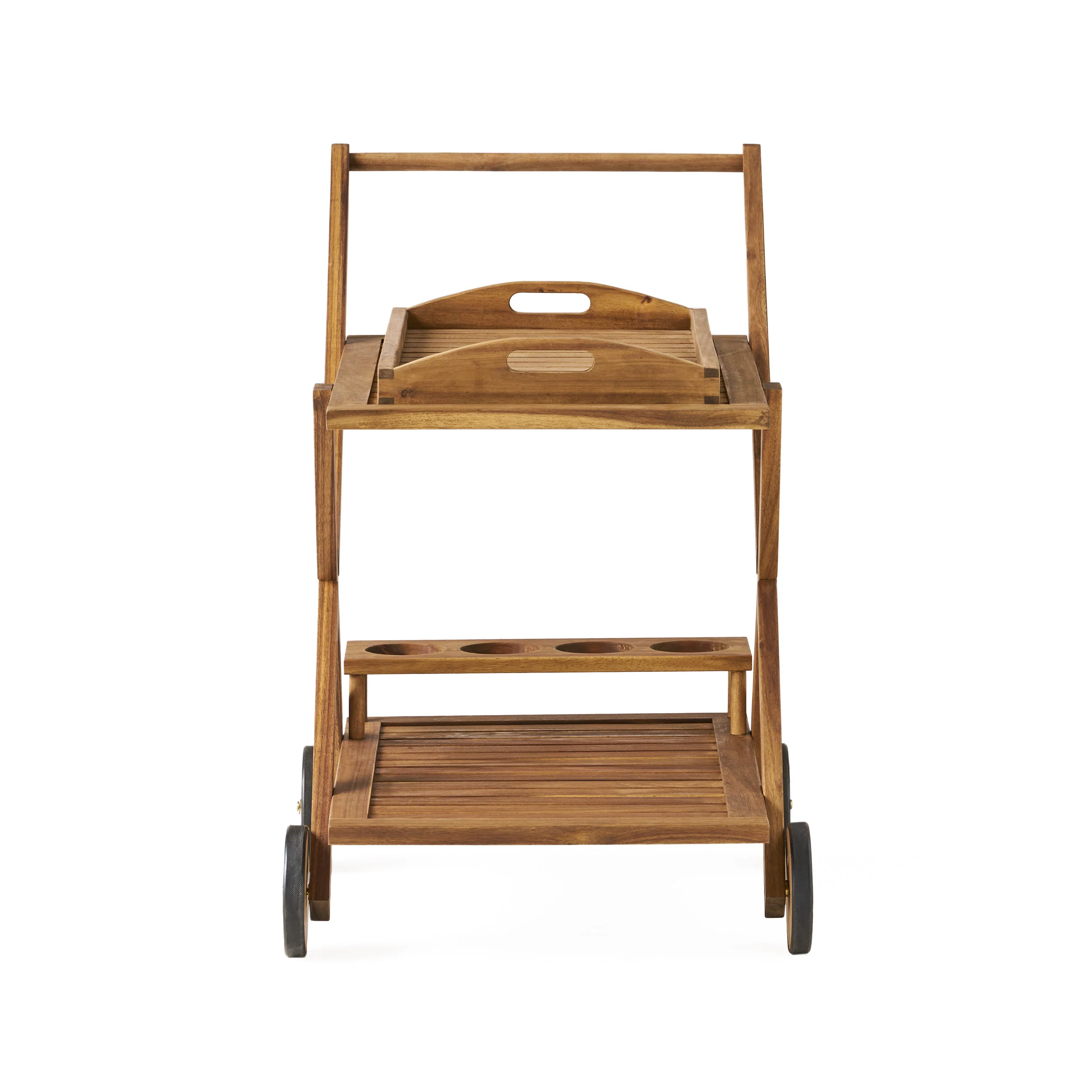 Walker Edison | Outdoor Patio Wood Bar Cart