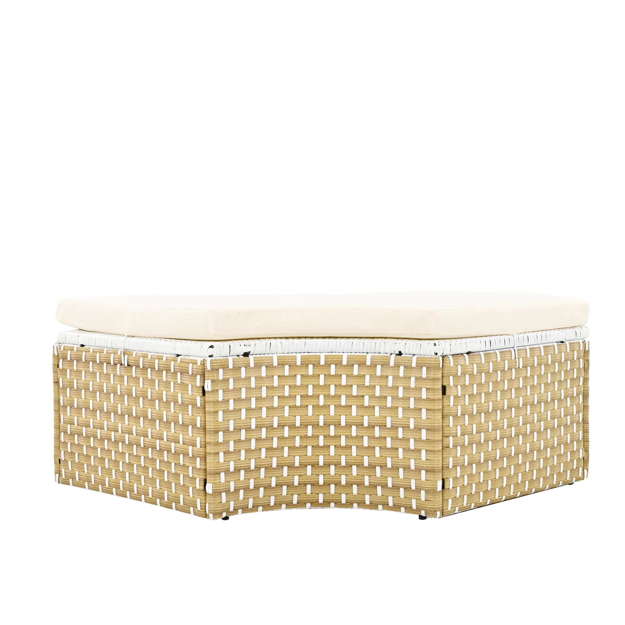 Walker Edison | Outdoor Round Modular Sunbed Sofa Set