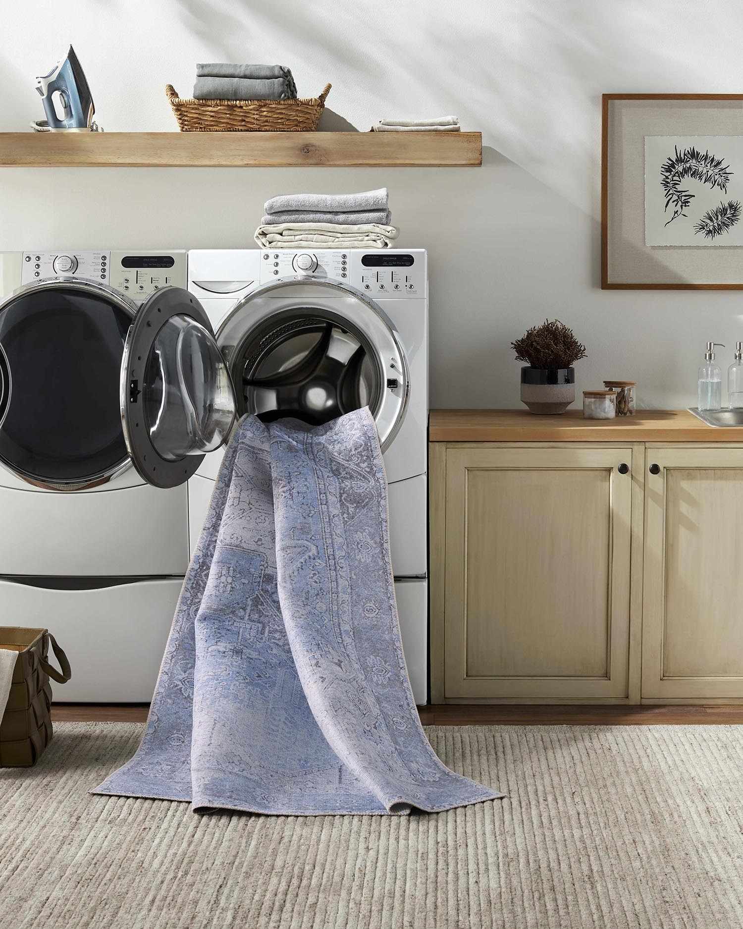 Boutique Rugs - Aqua Rosman Washable Runner & Area Rug