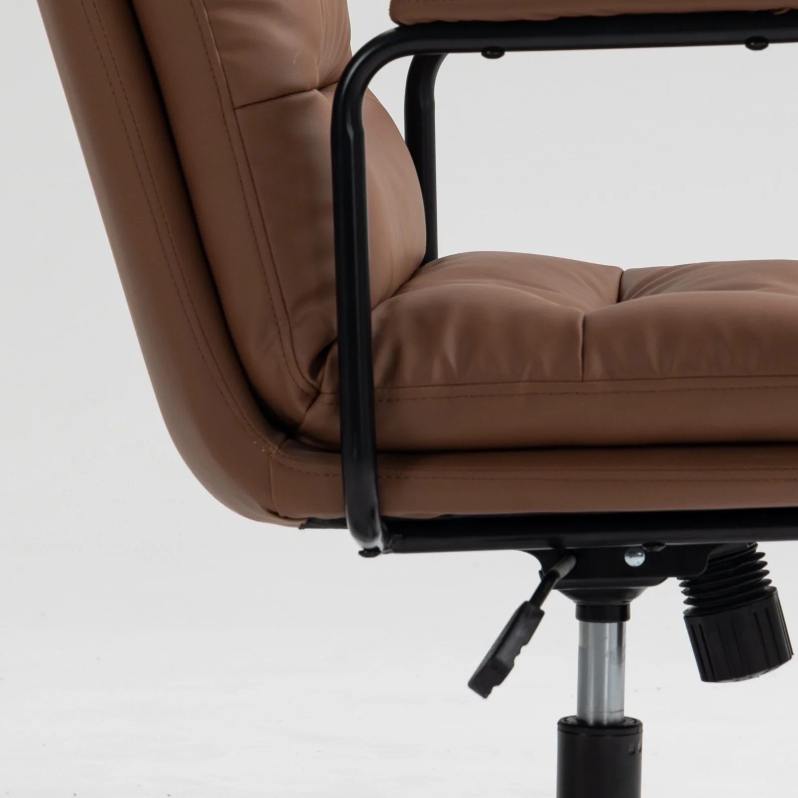 Walker Edison | Brown Ergonomic Faux Leather Desk Rolling Swivel Chair