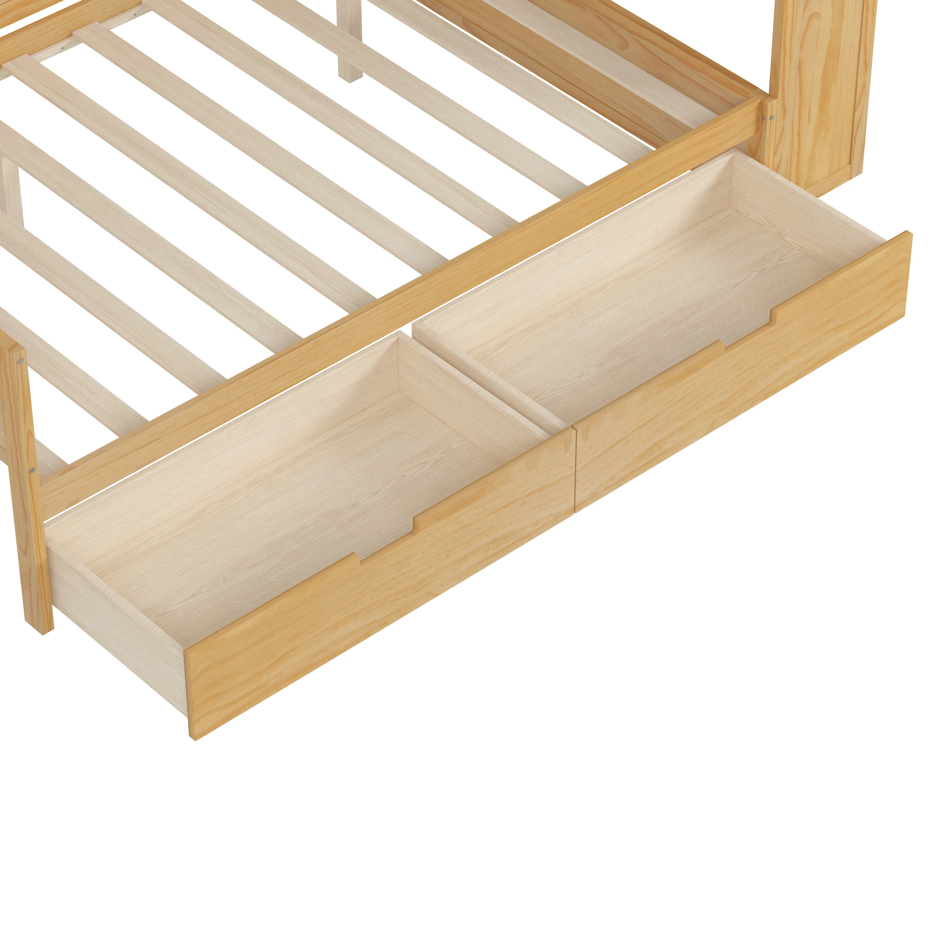 Walker Edison | Multi-functional Wooden Full Size Daybed with Storage Shelves