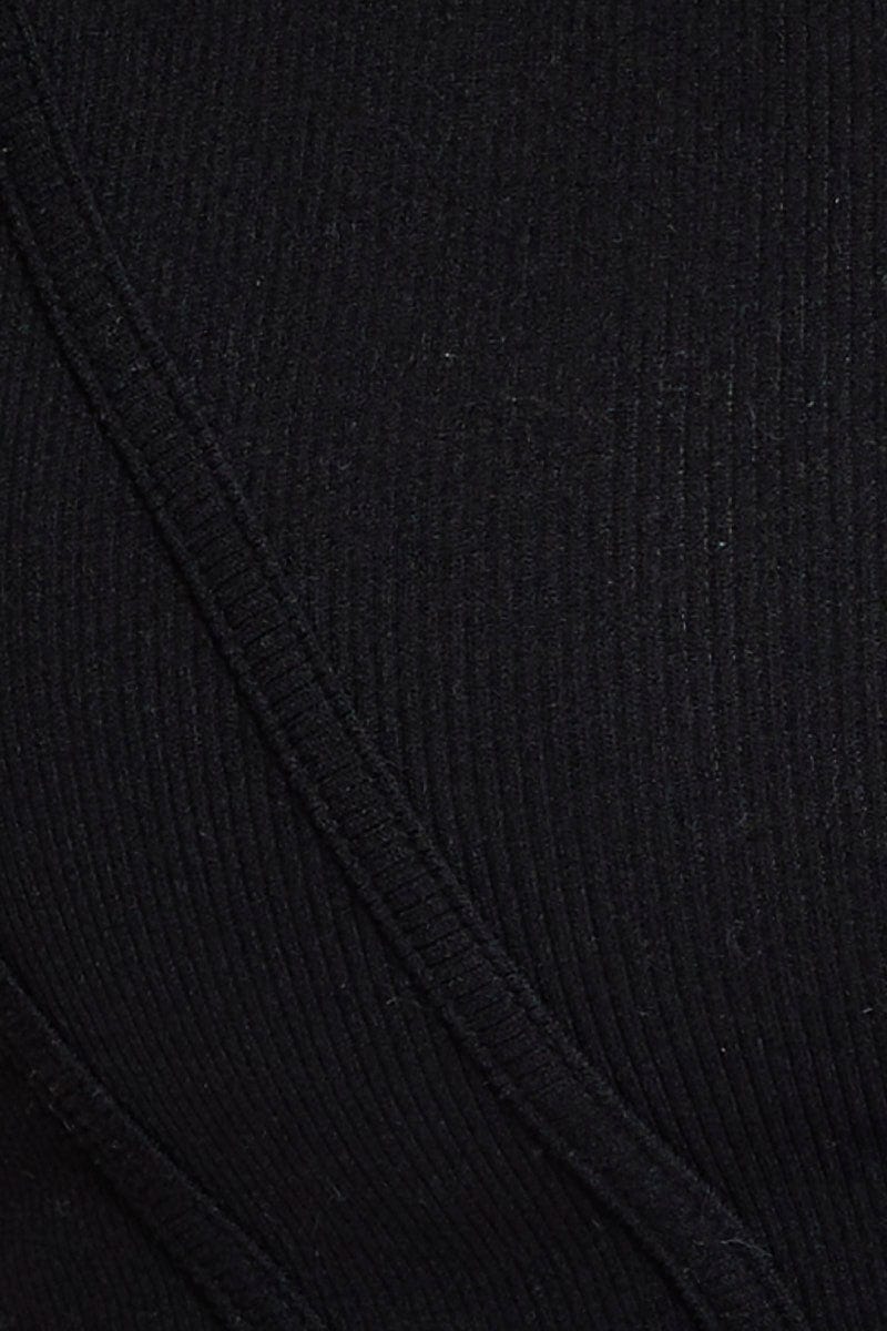 Black Crop Tank Top Sleeveless Round Neck Seamless