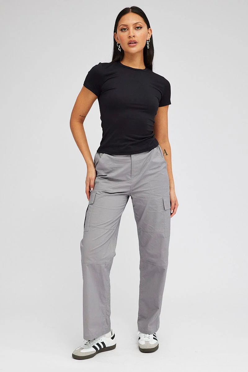 Black Supersoft Top Short Sleeve Round Neck