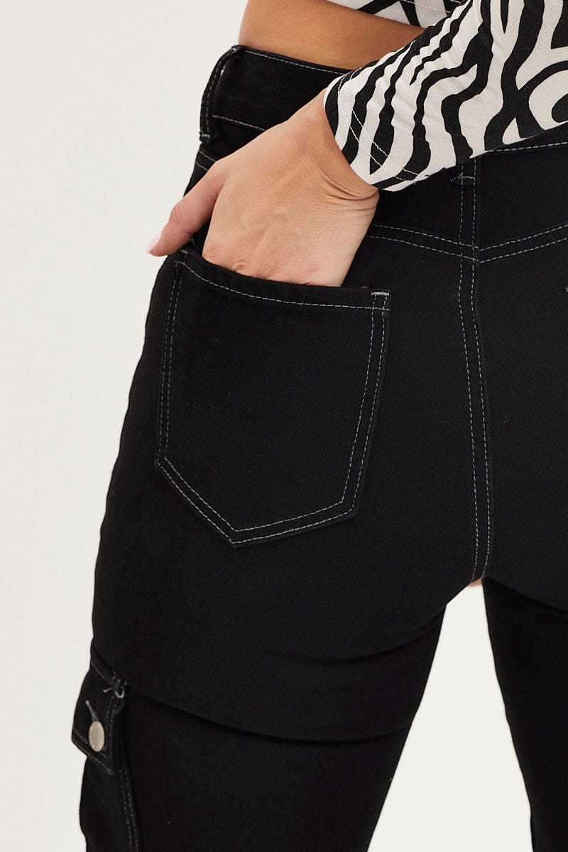 Black Carpenter Denim Jeans High Rise