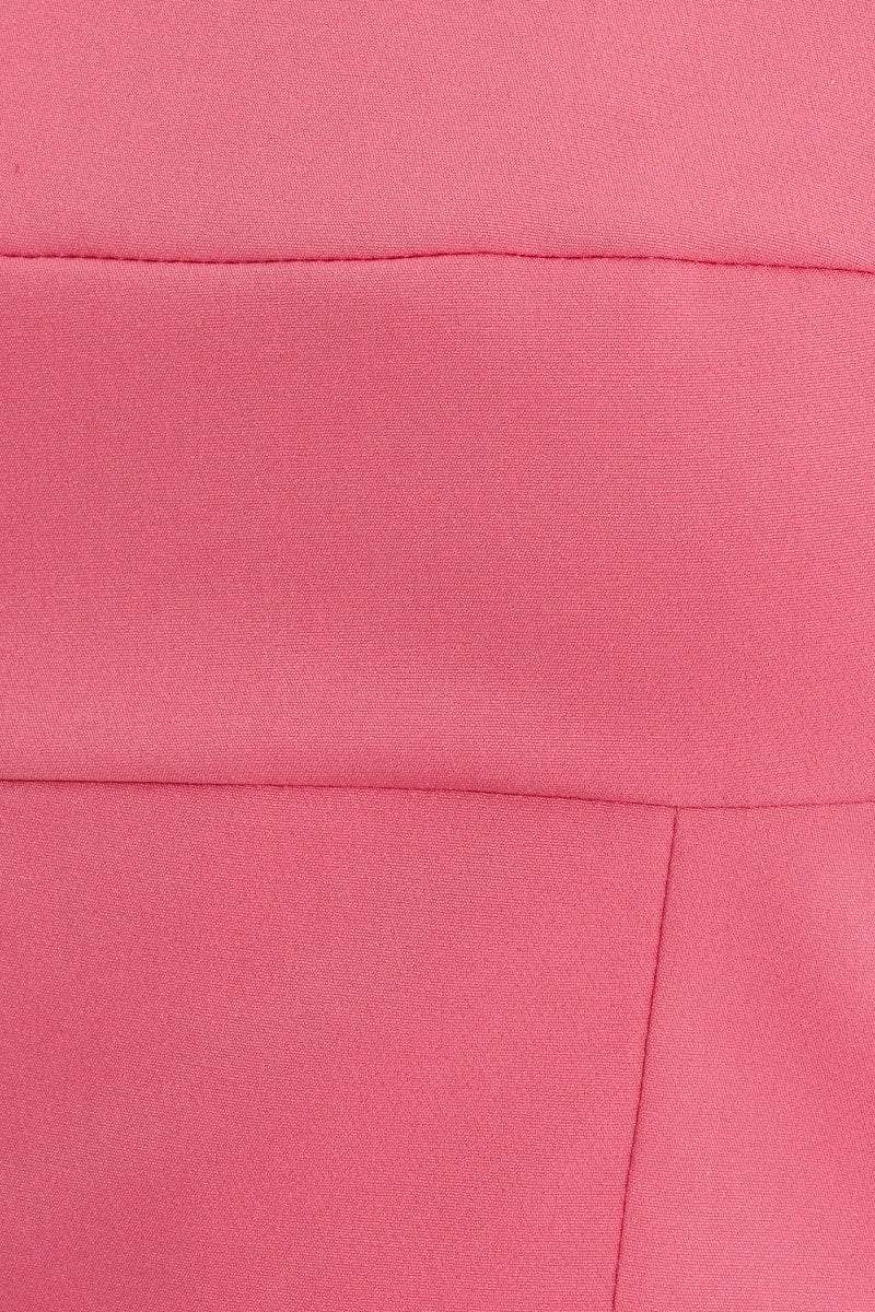 Pink Designer Panel Detail Crop Top