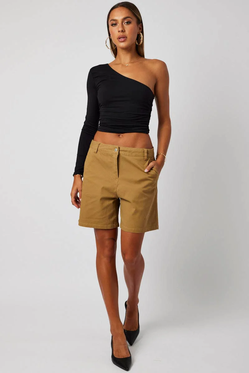 Black Supersoft Top One Shoulder