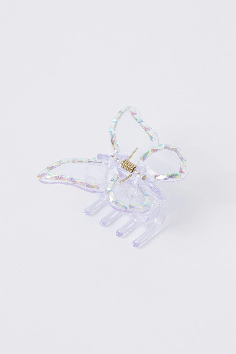 Purple Butterfly Claw Clip