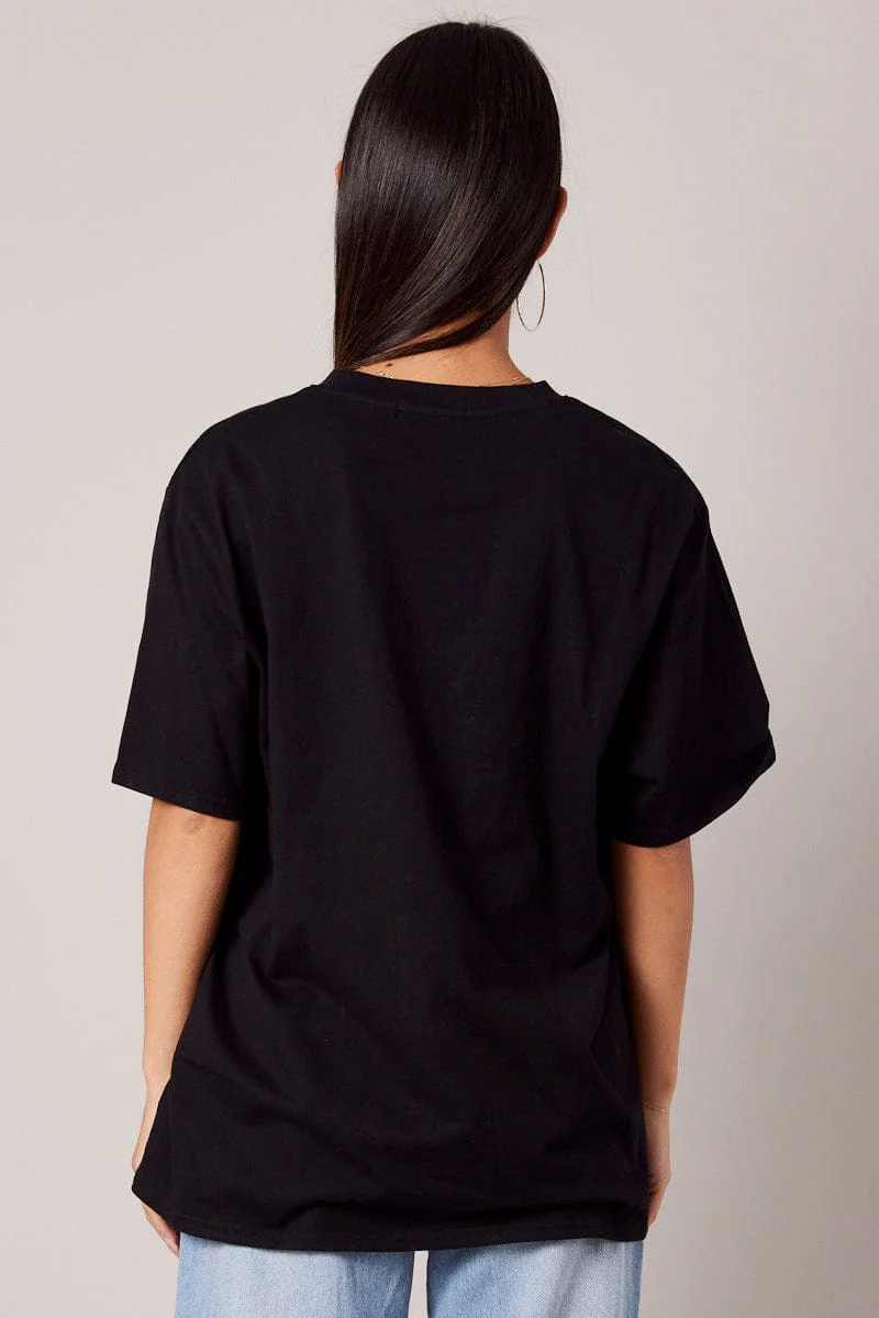Black Graphic Tee Short Sleeve