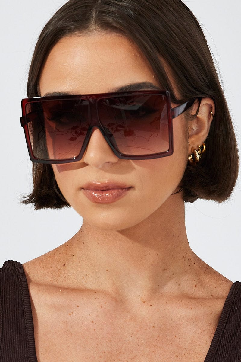 Brown Oversize Fashion Sunglasses