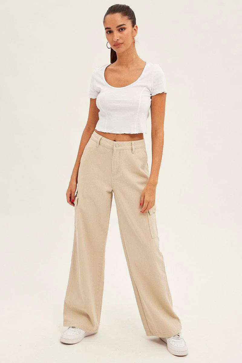 White T Shirt Short Sleeve Scoop Neck