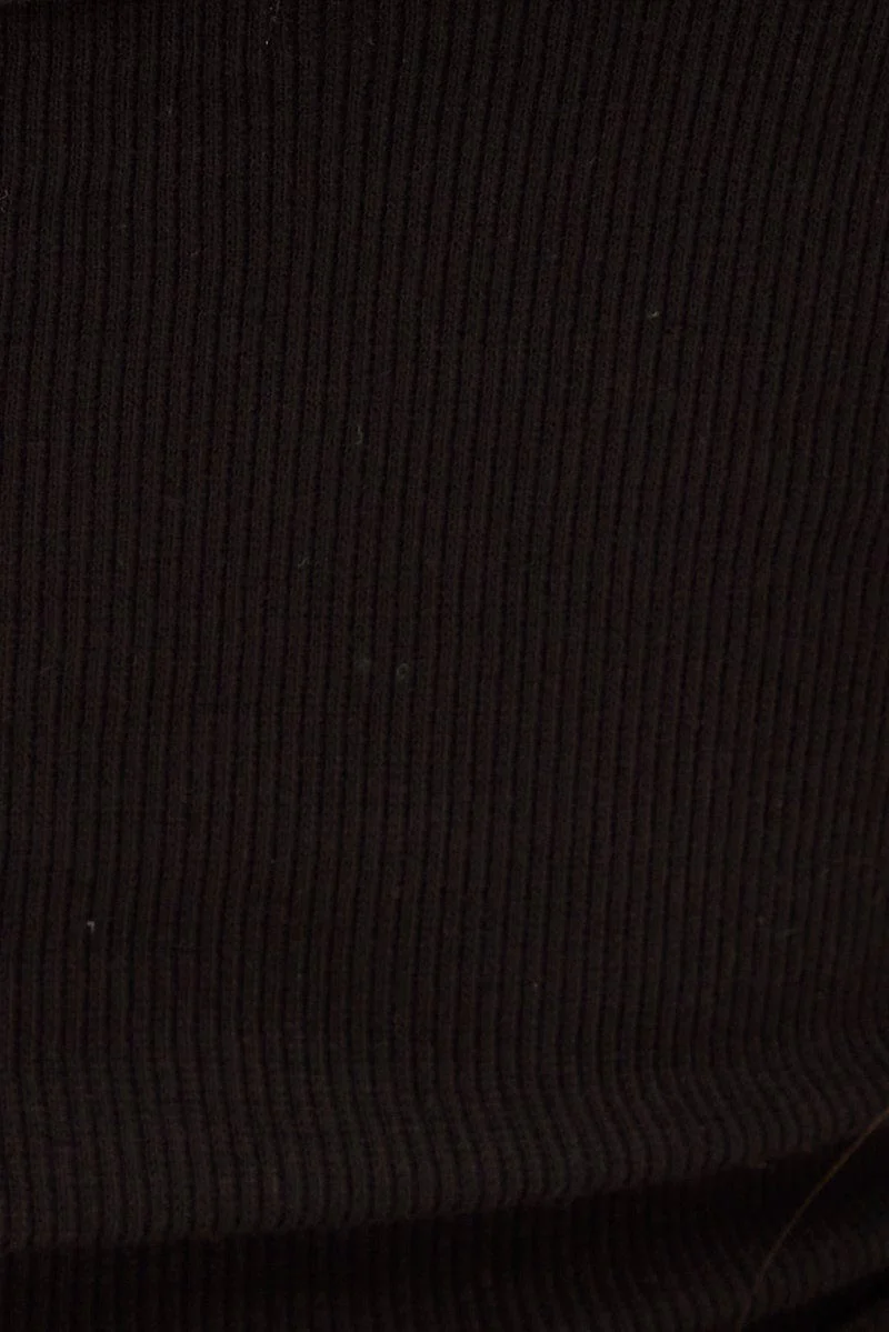 Black Crop Tank Top Scoop Neck