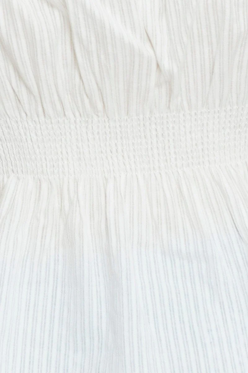 White Singlet Top Sleeveless V-Neck