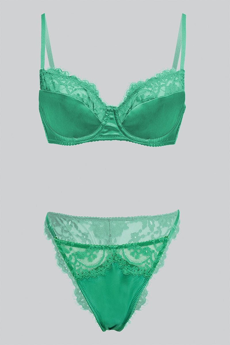 Green Lace Lingerie Set