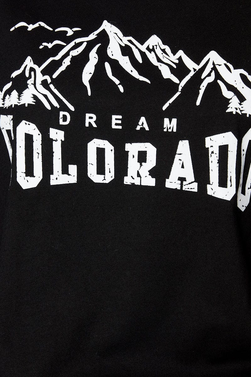 Black Graphic T Shirt Short Sleeve