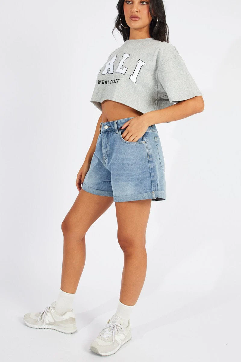 Denim Short Jeans High Rise