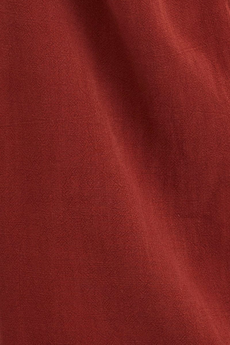 Brown Wide Leg Pants High Rise