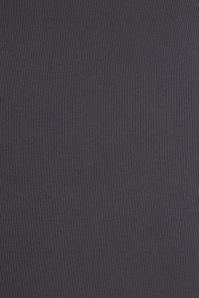 Grey Dress Long Sleeve Cut Out Details Bodycon Rib