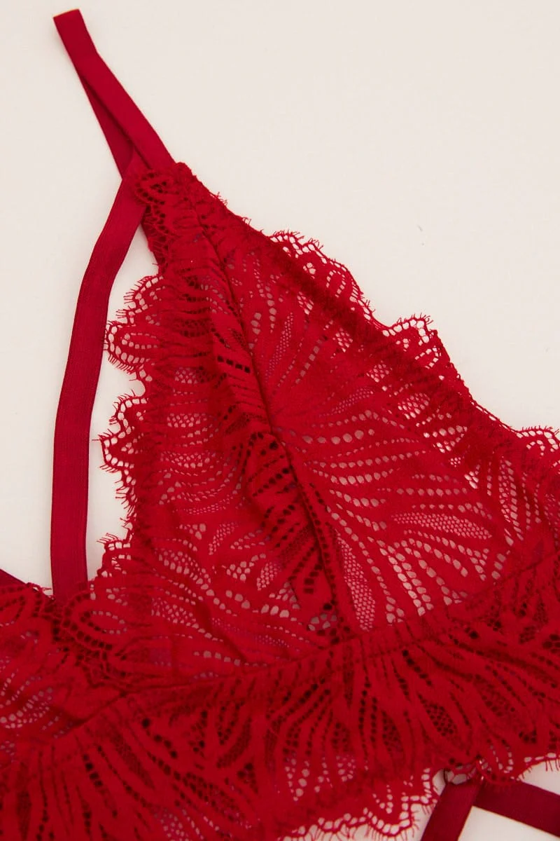 Red Lace Lingerie Set