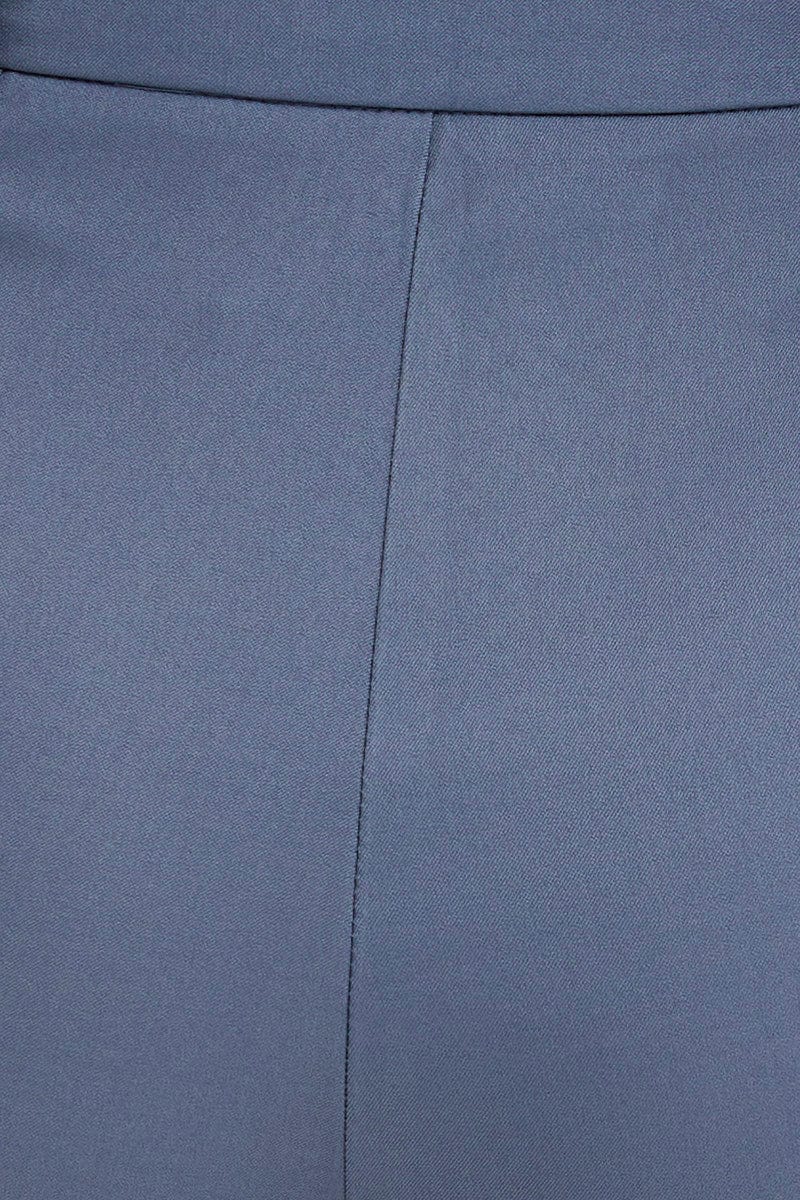 Blue Pants Pleats Detail Wide Leg