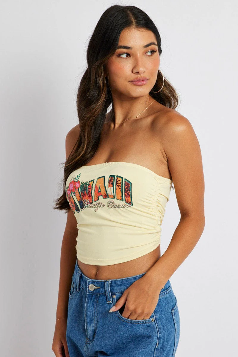 Yellow Bandeau Top